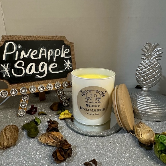 PINEAPPLE SAGE, SCENT UNLEASHED LLC LUXURY HAND POURED CANDLE - Picture 3 of 6